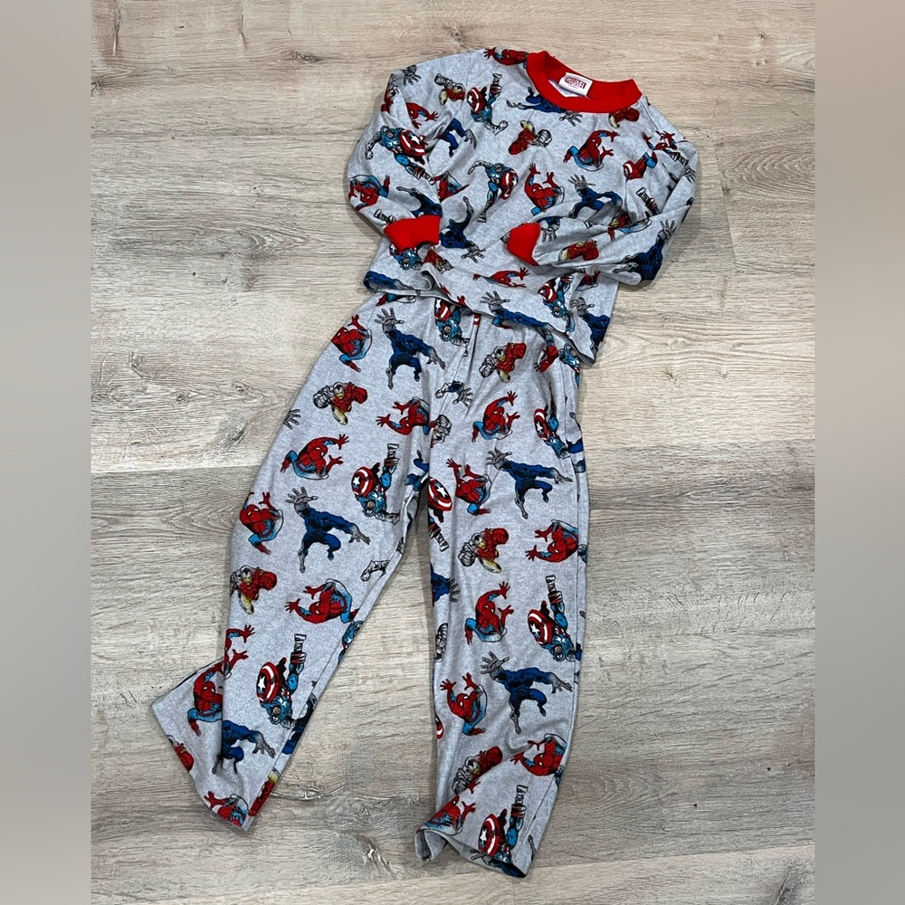 Gray Superhero Pajama Set